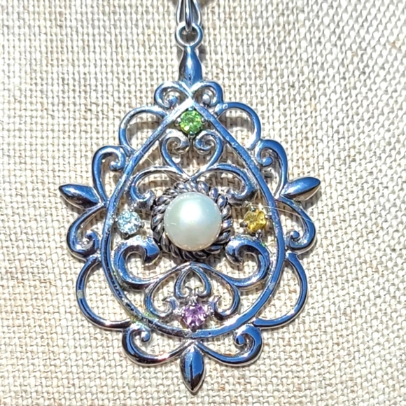 Collins Fine Jewelry sterling & gemstone necklace - Picture 2 of 6